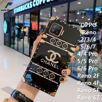 JieFie สำหรับ OPPO Reno 5F / Reno 4F / 2F / 6Z / 2 / 3 / 4 / 5 / 6 / 7 / 4 Pro / 5 Pro / 6 Pro แฟชั่น Glossy เคสโทรศัพท์สวยสาวหรูหราสแควร์ TPU ฝาครอบโทรศัพท์กันกระแทก