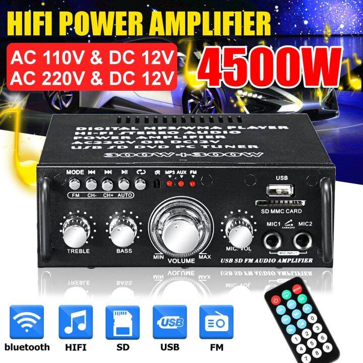 Sunbuck Power Amplifier HiFi 600W bluetooth Audio Amplifier EQ Stereo