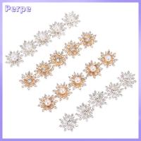 PERPE 10PCS 16MM DIY ชุบ Flatback ปุ่ม Rhinestone ตัดเย็บเสื้อผ้า หัวเข็มขัดไข่มุก ปุ่มเกล็ดหิมะ