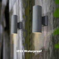 12W Outdoor Glass Tube LED Wall Lamp E27 Waterproof Single Double Head Up&amp;Down Lighting Porch Light Garden Exterior Wall Sconce