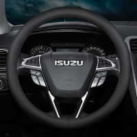 Isuzu หนังระบายอากาศรถพวงมาลัยฝาครอบล้อ (ซับสีดำ) อุปกรณ์เสริมโลโก้ 38 เซนติเมตรสำหรับ DMAX Panther MUX Trooper