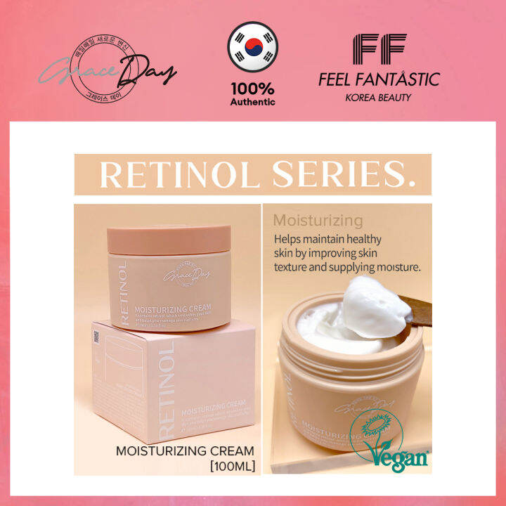 Grace Day Vegan Retinol Emlusion Serum 50ml, Cream 50ml, Moisturizing Cream 100ml, Whitening