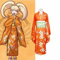 Anime Super Danganronpa 2 Hiyoko Saionji Hiyoko Kimono Cosplay Costume Women Orange Dress Kimono in stock Dress Kostuums