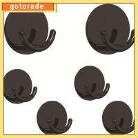 GOTORADE 6 Pcs สีดำสีดำ ตะขอติดผนัง ทนทานสำหรับงานหนัก เอบีเอสเอบีเอส สติกเกอร์ติดผนังสำหรับแขวน ของใหม่ ทนทานต่อการใช้งาน ตะขอเล็กๆ ห้องน้ำในห้องน้ำ