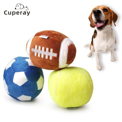 Dog Toy Funny Football Ball Shape Plush Dog Pet Toys Outdoor Interactive Game with Squeakers Soft Durable Toy for Pet Supplies Toys