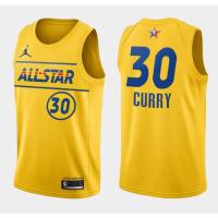 นิวเจอร์ซีย์คุณภาพสูง 【hot pressed】nba jersey all star No. 30 Curry yellow basketball jersey