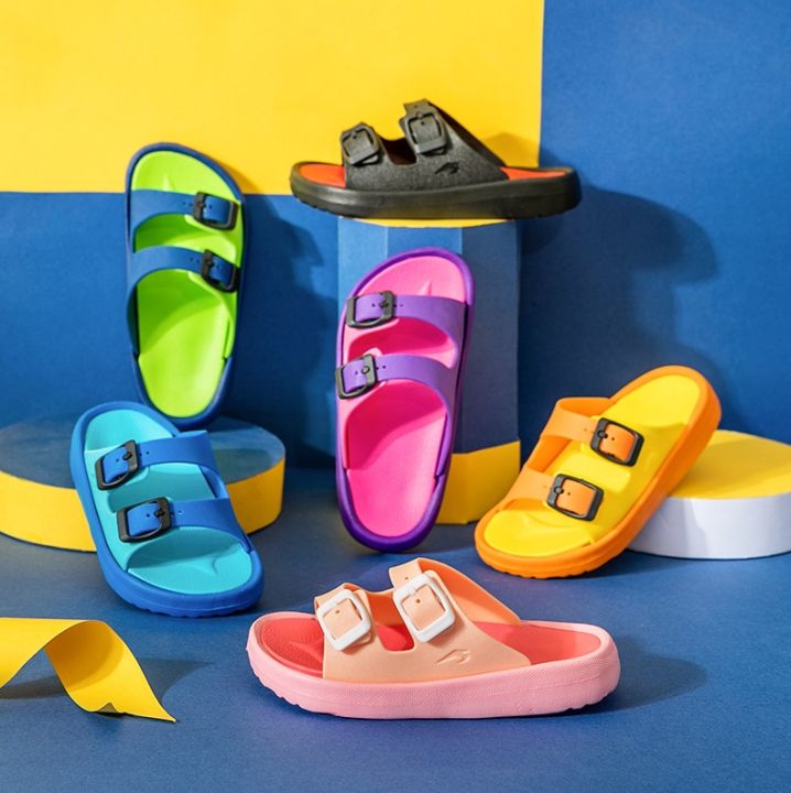 รองเท้าแตะrainbow-สีสันสดในถูกใจเด็กๆ-รองเท้าผลิตจากevaที่มีคุณสมบัติ-นุุ่ม-เบา-พื้นรองเท้ากันลื่นได้ดีมากๆ-แห้งไวไม่อับ