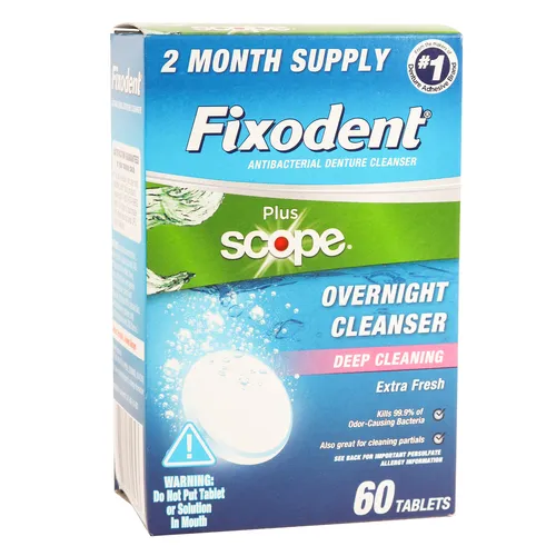 Fixodent Antibacterial Denture Overnight Cleanser Deep Cleaning 2 month