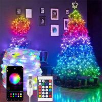 ZZOOI LED Fairy Lights Christmas String Lights USB Bluetooth Remote Control LED Lights for Bedroom Party Christmas Tree Holiday Decor