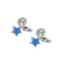 ✜ Tian Xiwei with the temperament of blue stars catch clamp compact hairpin designs double horsetail hair balls decoration