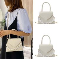 White simple small square bag womens bag 2023 new trendy summer small fresh chain portable shoulder Messenger 【BYUE】