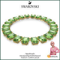 ?Swarovski?Millenia ขนาดใหญ่พิเศษเลียนแบบคริสตัลแปดเหลี่ยมตัดอัญมณีสีเขียวจี้สร้อยคอ, S925 สร้อยคอแฟชั่นสตรีเงินสเตอร์ลิงของขวัญวันวาเล