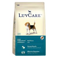 Luv care อาหารสุนัข สำหรับสุนัขพันธุ์กลาง รสเนื้อ 3 กก. (1ถุง) Luv care Adult Medium Breed Beef Flavor Dog Food 3Kg (1 bag)