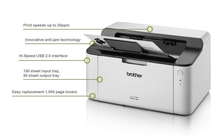 brother-hl-1110-laser-printer-พร้อมหมึกแท้-1-ตลับ-เครื่องพิมพ์-ระบบเลเซอร์-ปริ้นขาวดำ-ประกันศูนย์3ปี-ออกใบกำกับภาษีได้