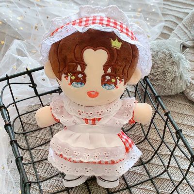 [Free ship] 20cm star doll red plaid maid cute suit idol