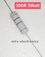 (5ตัว) 300R  300โอห์ม 5Watt , 5วัตต์  Metal Oxide Film Resistor