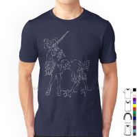 Licorne T Shirt 100% Cotton Licorne Héraldique Dessin Trait Short Long Sleeve Tee Top