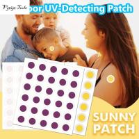 VGTIGT 5pcs/set สติกเกอร์ทดสอบ UV แพทช์ตรวจจับรังสียูวี โปร่งใสโปร่งใส กาวในตัว สติกเกอร์ UV แจ้งเตือนการป้องกันแสงแดด กีฬานอกสถานที่