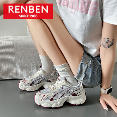รองเท้าวิ่งผู้หญิงแพลตฟอร์มอเนกประสงค์ฉบับภาษาเกาหลีรองเท้าลำลองรองเท้าระบายอากาศรองเท้าคุณพ่อ RENBEN