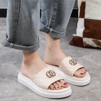 Summer Slippers Women Platform Slides Luxury nd Flip Flops Shoes Peep Toe Femme Designers Casual Flat Outside Indoor Sandals