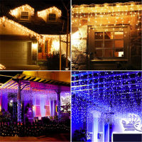 Navidad LED ฝนดาวตก Fairy String ไฟ Garland ไฟคริสต์มาสตกแต่งสวนกลางแจ้งงานแต่งงาน Street Curtain Lamp