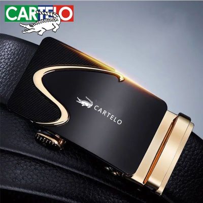Carde Le crocodile mens belt leather automatic buckle middle-aged and young business casual cowhide authentic