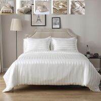 DBL.SEVEN C Satin silk Linens euro Bed linen luxury bedding set Quilt Double duvet cover satin strip bed cover set Pillow case