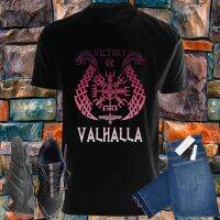 เสื้อยืดผู้ชายสีดำ Victory Valhalla เสื้อยืดผู้ชายผ้าฝ้ายฤดูร้อนฤดูร้อนท็อปส์ซูคอรอบใหม่ขายส่งราคาถูกเสื้อยืดแบรนด์เสื้อยืดผู้ชายสไตล์ป๊อปยูนิเซ็กส์ Xs-3xl