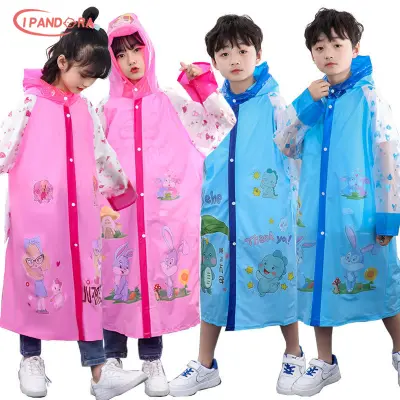ACD ❥ เสื้อกันฝนลายการ์ตูน เสื้อกันฝนเด็ก 90-150cm ชุดกันฝนเด็ก 5ปี 7ปี 9ปี ชุดกันฝนแบบชุดของเด็ก พร้อมใส่กระเป๋านักเรียนได้