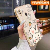 YIWESAN เคส M10s ปลอกสำหรับ Samsung A30 A20ลายการ์ตูนน่ารักเคสดีไซน์ใหม่กระต่ายชุบหรูหราเคสซิลิโคนแบบนุ่มขอบคลุมทั้งหมดเคสป้องกันทนแรงกระแทกเลนส์กล้องถ่ายรูป