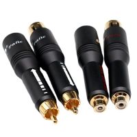 ตัวแปลง RCA XLR ชุบทอง24K ไฮไฟปลั๊กสายเคเบิลเชื่อมต่อสัญญาณเสียงตัวผู้และคอนเนคเตอร์ตัวเมีย