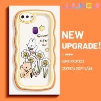 Jjlingji เคสสำหรับ OPPO F9 F9 Pro U1 Realme A7x เคสดี2 Pro ลายชีวิตดีขอบครีมนิ่มเคสมือถือกันกระแทกแบบใสสร้างสรรค์เคสโปร่งใสลายกล้องถ่ายรูปเรียบง่ายอ่อนโยนฝาครอบป้องกัน