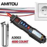 AMITOU Professional Digital Multimeter Pen AC/DC Voltmeter Ammeter Electric Voltage Tester NCV Hz Diode Continuity Live Meter Electrical Trade Tools T