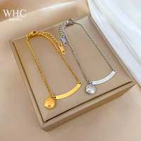 WHC Jewelry 2022สร้อยข้อมือเหล็กสแตนเลสสำหรับผู้หญิงจี้หน้ายิ้มและมิติล่าสุด