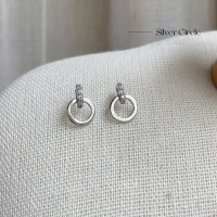 Hop.Ashop ต่างหู S925 | Silver Circle | ต่างหูสีโรสโกล ตุ้มหู | Silver Earrings Rose Gold | Hop.Ashop