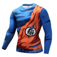 15 Colors Men Sports Tee Shirts Long Sleeve Compression Tops Cosplay Son Goku Running Fitness Costume Gym Tshirt Dropshipping