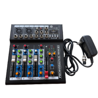 สเตอริโอมิกเซอร์ 4ช่อง เครื่องผสมเสียง stereo audio mixer 4 channel มีบลูทูธ #F4-USB-LX