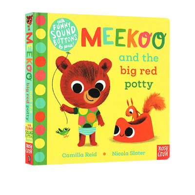Original English meekoo and the big red potty paperboard Book touch Book Pronunciation Book Animal Theme childrens Enlightenment cognition Puzzle Book nosy crow produced by big billed bird