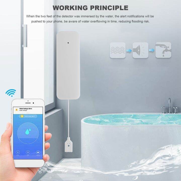 Tuya Zigbee Water Leak Sensor Wireless Flooding Detector Water Leakage ...