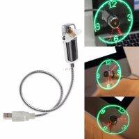 40CM Cooling Flexible USB Powered LED Flashing Time Display Function Clock Fan