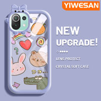 "YIWESAN เคสสำหรับ Xiaomi 11 Lite 5G 11 Lite 5G Ne ลายการ์ตูนน่ารักสีดำ Kulomi ใหม่อัพเกรดซิลิโคนนิ่มกันกระแทกแบบใสเคสมือถือสร้างสรรค์เคสป้องกันโปร่งใสลายกล้องถ่ายรูป"