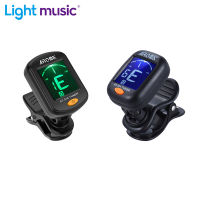 AROMA AT-01A101จูนเนอร์กีตาร์พับหมุนได้ Clip-On Tuner ความไวสูงสำหรับ Bass Ukulele Chromatic กีตาร์อุปกรณ์เสริม