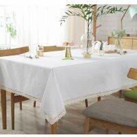 CFen As Nordic Simple Style Cotton Linen Tablecloth Quality White Lace Table Cover Tea Table Cloth Dining Placemat