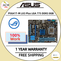 ใช้สำหรับ ASUS P5G41T-M มาเธอร์บอร์ด LX3 Plus LGA 775 DDR3 8GB สำหรับ Intel G41 P5G41T-M LX3เดสก์ท็อปเมนบอร์ดบอร์ดระบบ SATA II