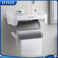 Toilet Waterproof Paper Towel Wall Mounted Toilet Roll Holder Self-Adhesive Punch-Free Roll Paper Stand Bathroom Accessories Toilet Roll Holders