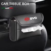 For Atto 3 BYD Yuan Plus 2022 2023 Car Tissue Box Leather Seat Back Kitchen Desktop Large Storage Box Napkin Holder