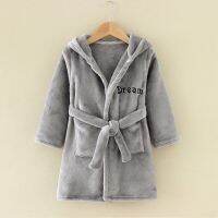 Fashion Long Sleeve Hooded Childrens Bathrobe Kids Pajamas Robes Baby Boy Girls Bathrobe 3-8yrs