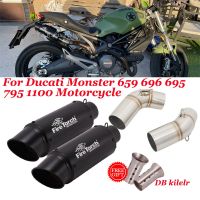 For Ducati Monster 659 696 695 795 1100 Hypermotard 796 2008 - 2014 Motorcycle Exhaust Escape Link Pipe Moto Muffler DB Killer