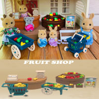 112 Simulation Forest Rabbit Family Dollhouse Critters Fruit Shop Accessories Girl Toys Xmas Gifts