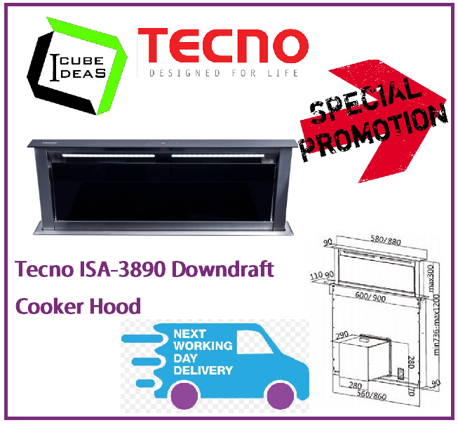 Tecno ISA3890 Downdraft Cooker Hood / FREE EXPRESS DELIVERY Lazada